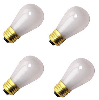 (Pack Of 4) Damar 11S14/IF 11 Watt s14 Incandescent Frost, Light Bulb, Medium (E26) Standard Household Base